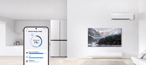 MTF Shop Samsung Klimaanlage Wärmepumpe Österreich | Überwachen Sie Ihren Energieverbrauch in Echtzeit mit der SmartThings App. Optimale Effizienz und volle Kontrolle über Ihre Heiz- und Kühlsysteme direkt am Smartphone.