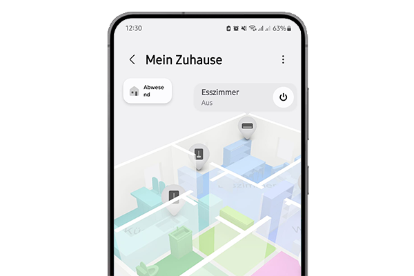 MTF Shop Samsung Klimaanlage Wärmepumpe Österreich | Innovative 3D-Map-View in der SmartThings App zur visuellen Übersicht und Steuerung aller smarten Klimageräte und Haushaltsgeräte direkt im digitalen Grundriss.